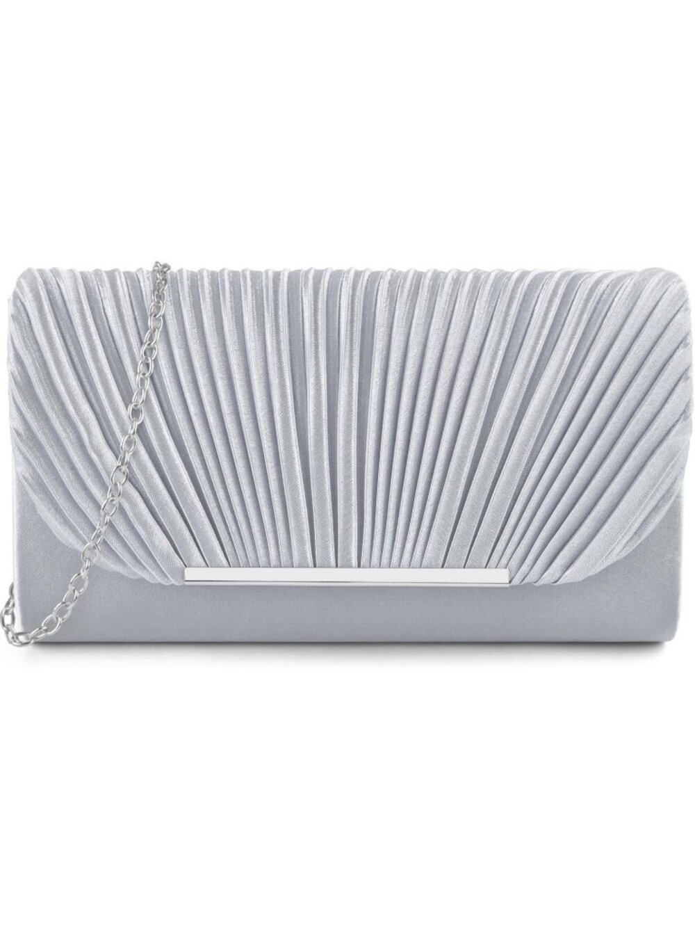 Women's A Silver Clutch Purse Elegant Envelope Crossbody Shoulder Evening Bag
